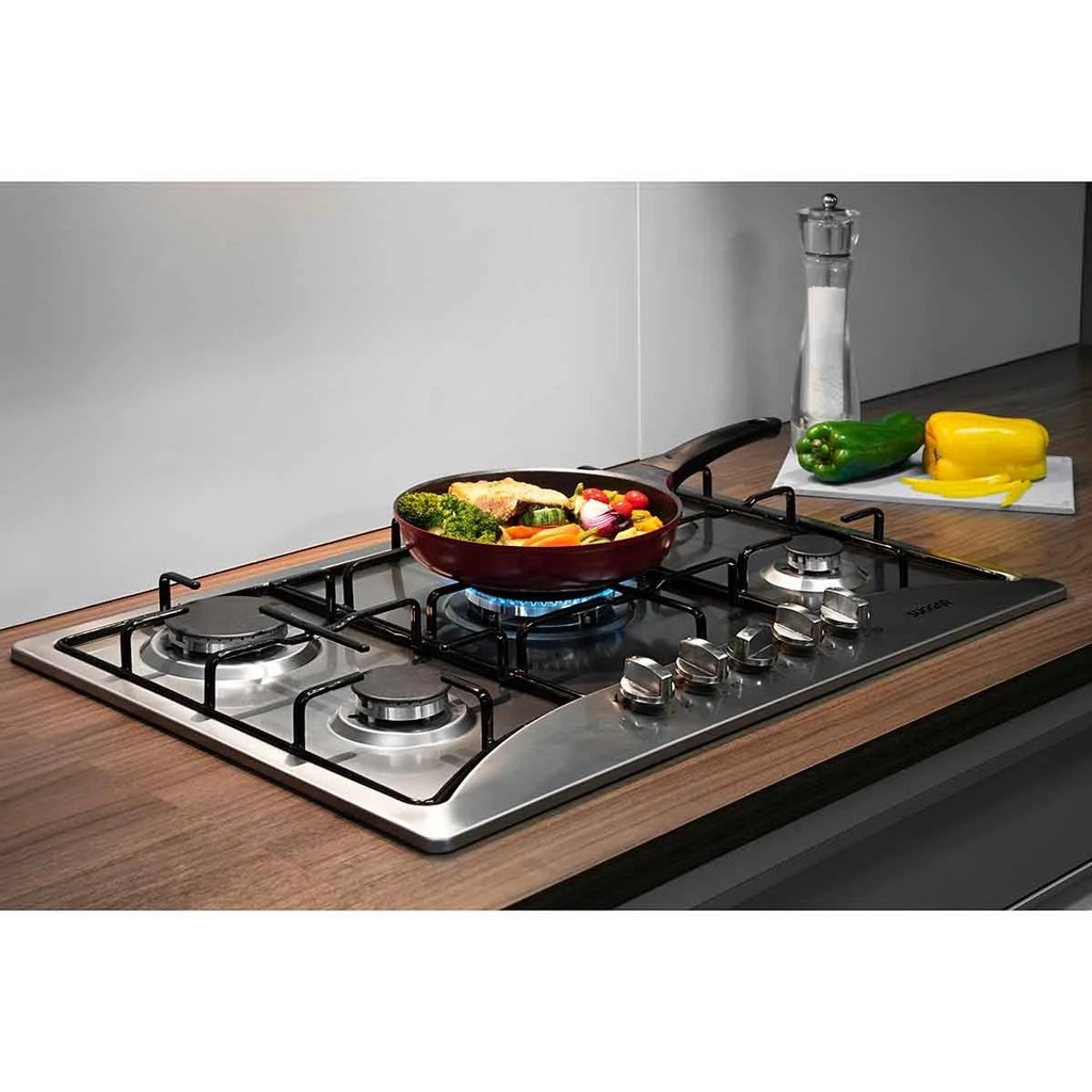 Fogão Cooktop de Mesa 4 Bocas Inox á Gas Suggar Bivolt com 4 Tamanhos de Queimadores