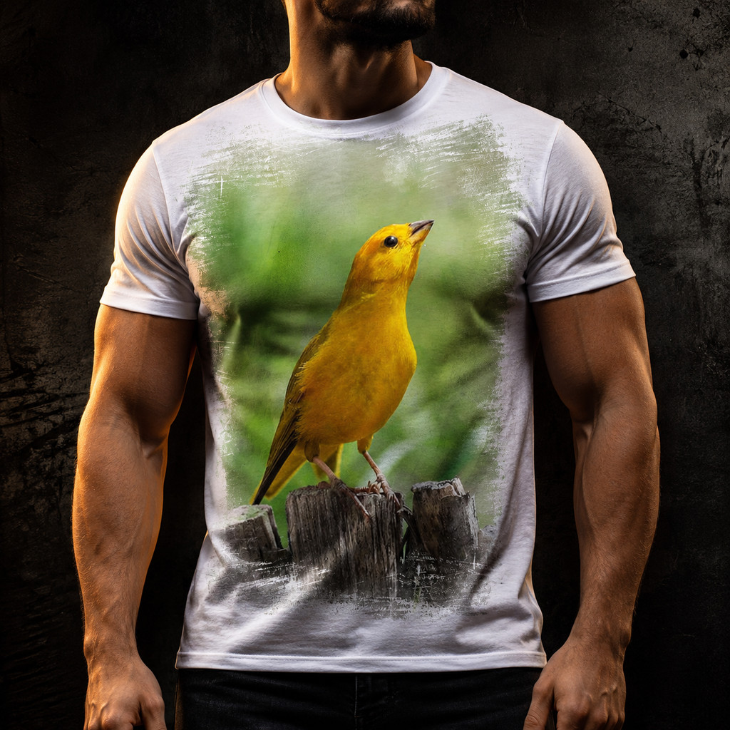 Camisa Camiseta Pássaro Ave Canário Da Terra Aves 3