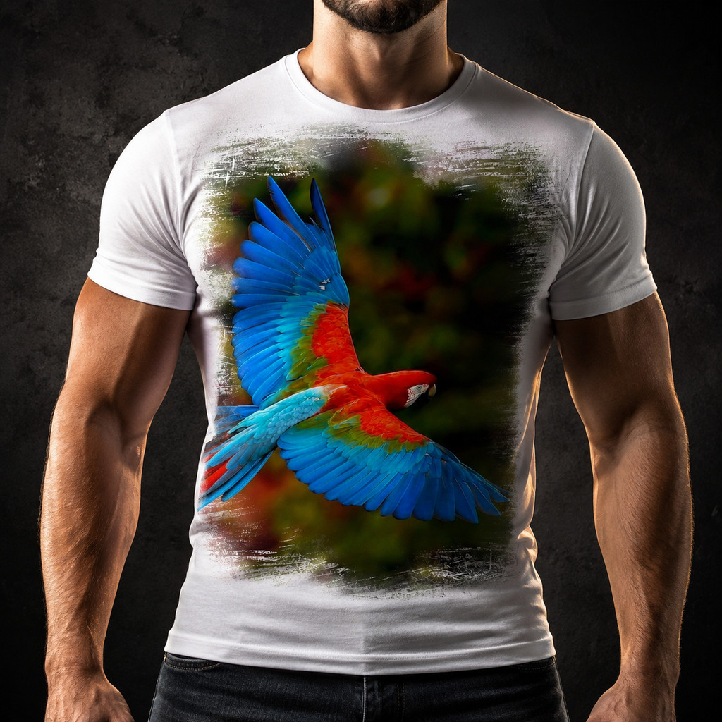 Camisa Camiseta Pássaro Ave Papagaio Verde Amazona 04