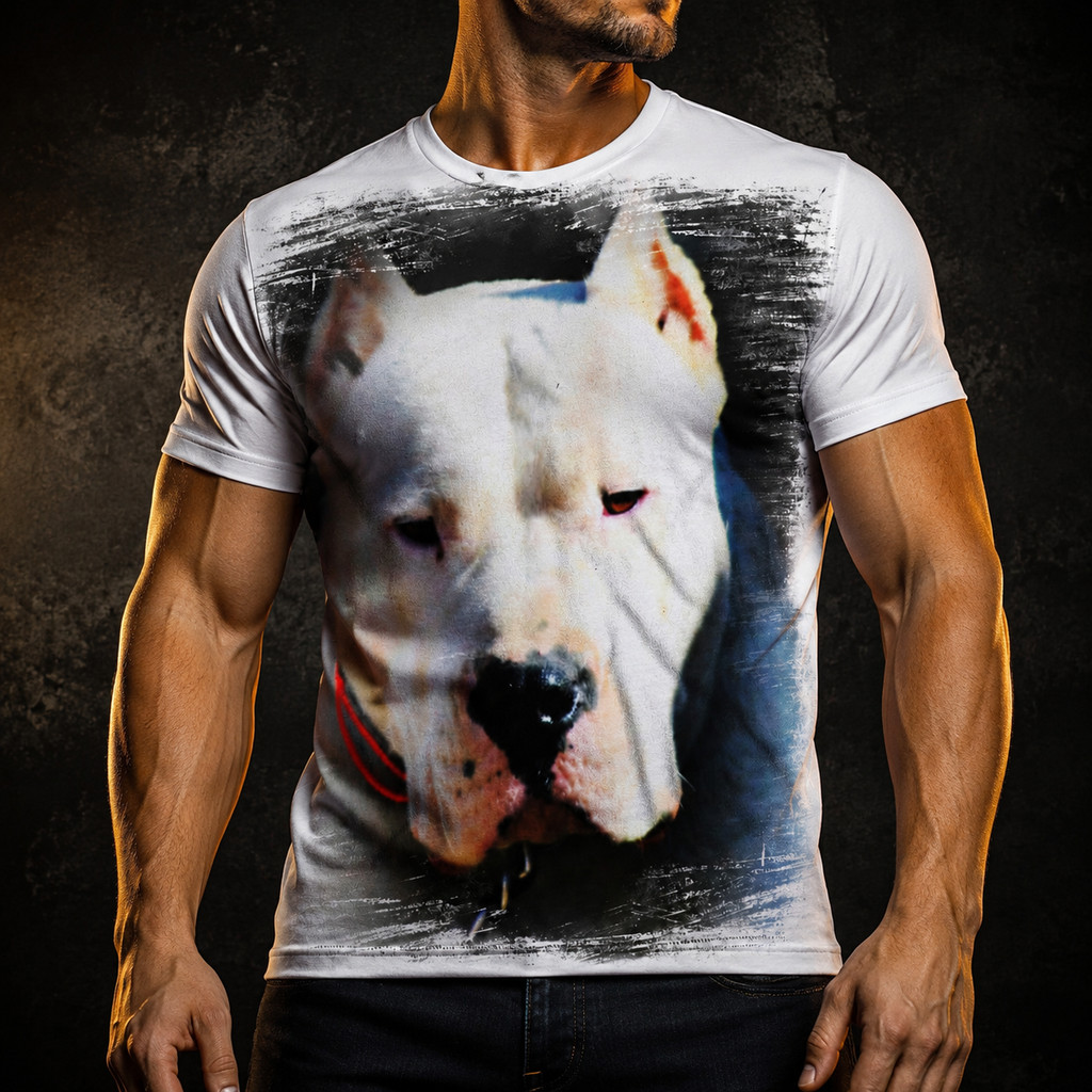 Camisa Camiseta Masculina Cachorro Dogo Argentino 9