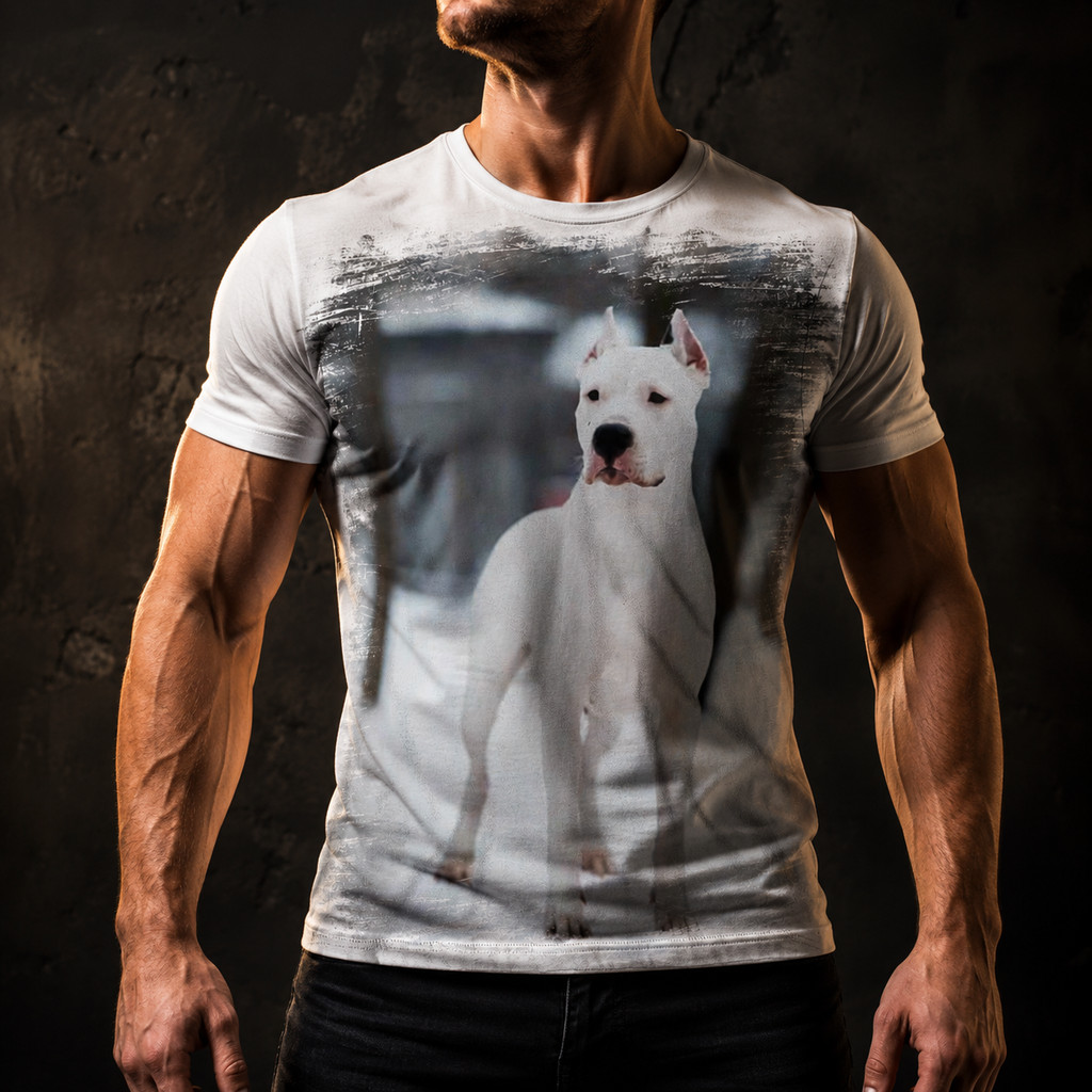 Camisa Camiseta Masculina Cachorro Dogo Argentino 10