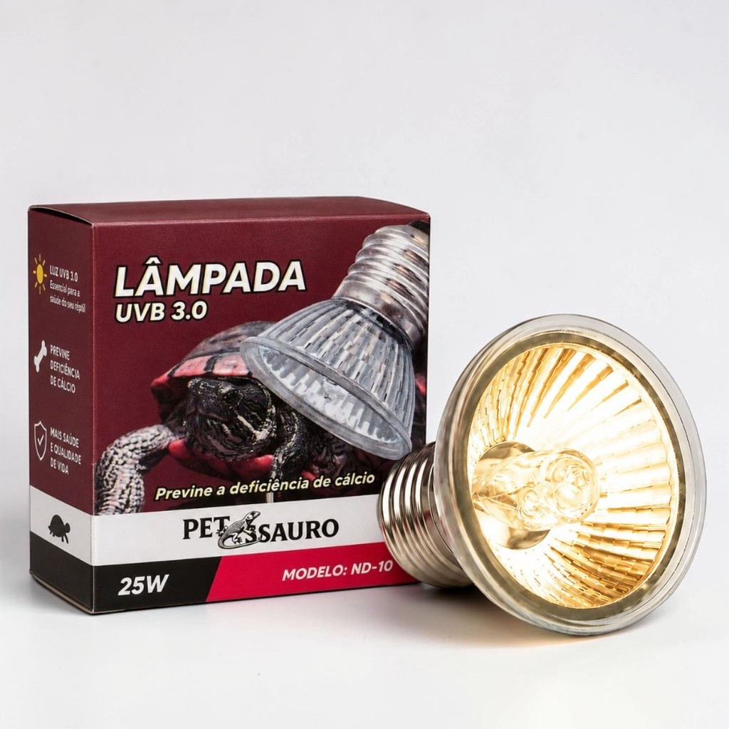 Lâmpada UVA UVB ND-10 Aquecimento E27 Répteis Tartaruga Jabuti Lagarto Terrário 25W 50W 75W
