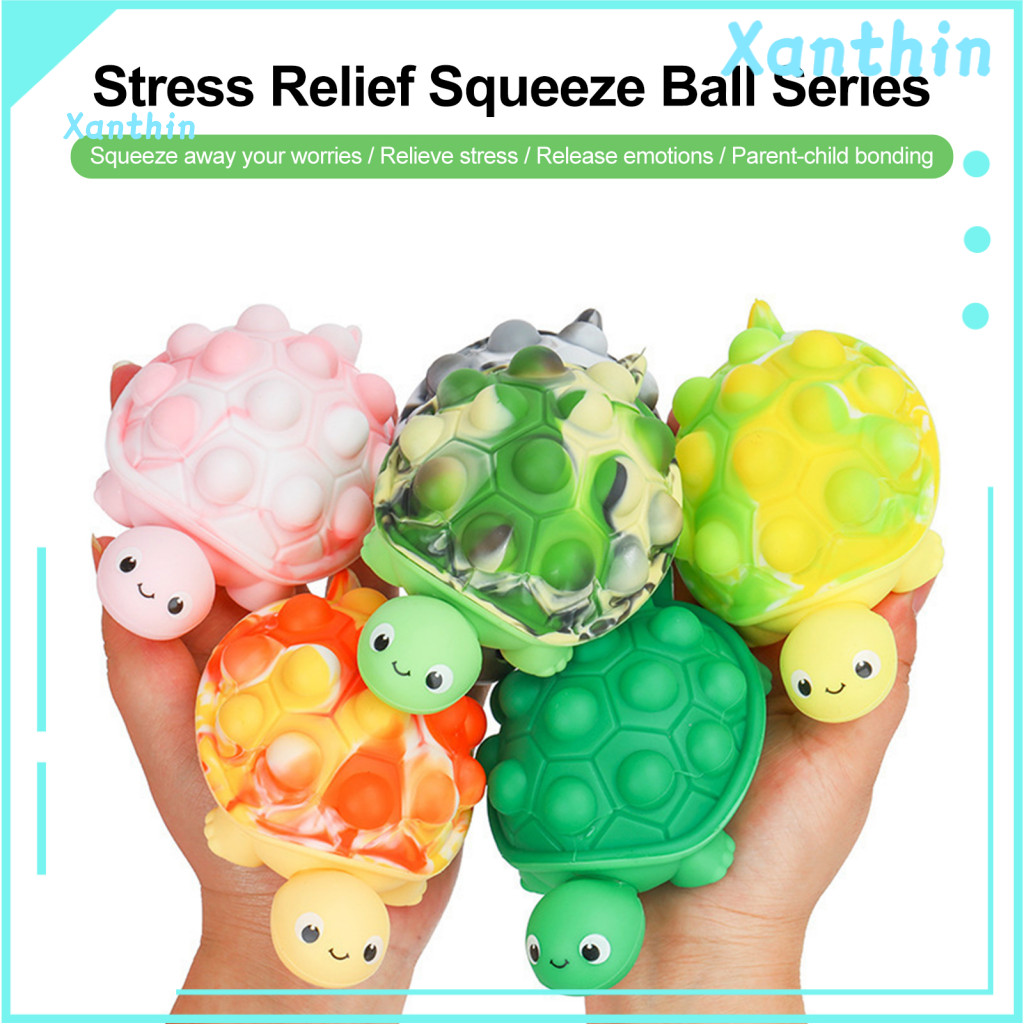 Stress Relief Turtle Toy High Elasticity Ball Bubble Shell Silicone Squeeze Hand Therapy Fidget for and Anxiety Cute for