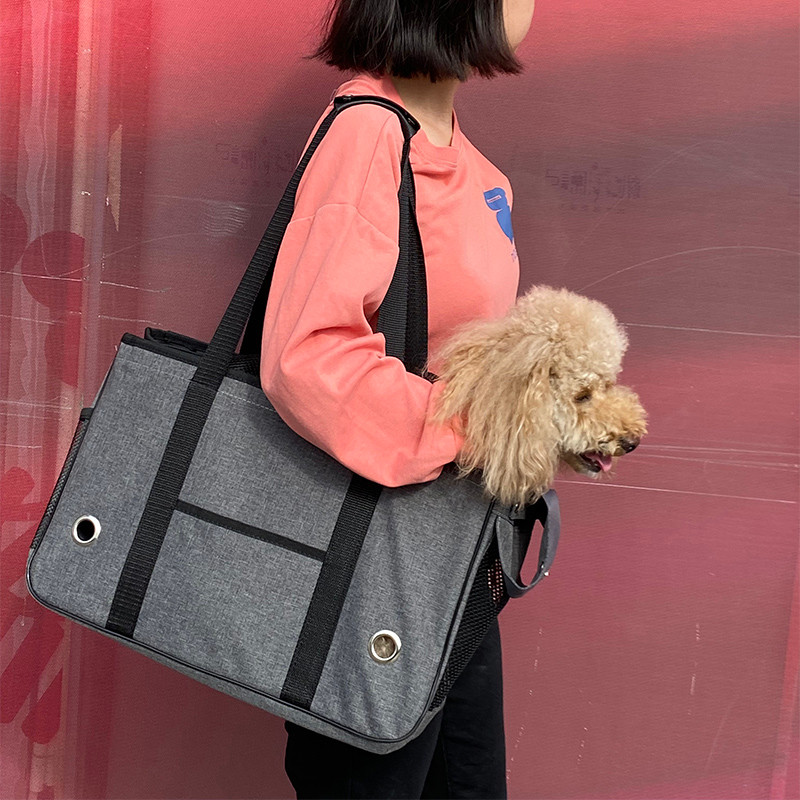 Mochila para cachorro de pelúcia, bolsa para passeio de cachorro Semi-fechada, bolsa portátil para cachorro, bolsa de vi