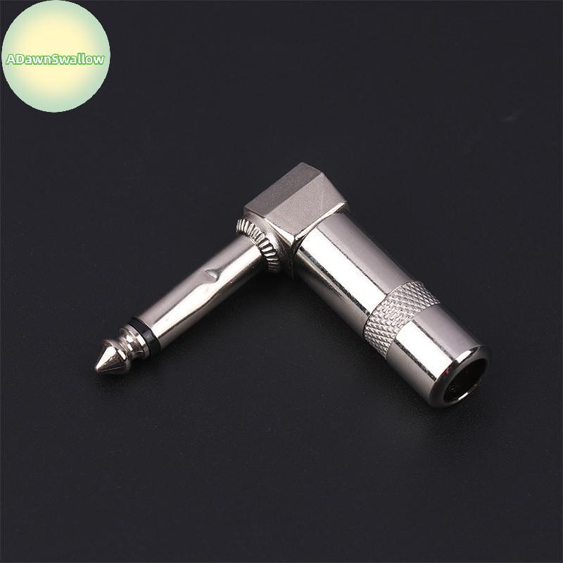 ADS Metal 6.35mm Plug Ângulo Reto Macho Mono L-Forma Conector De Áudio Para Guitarra 1/4 " 6.35 90 Graus Ja Solda BR