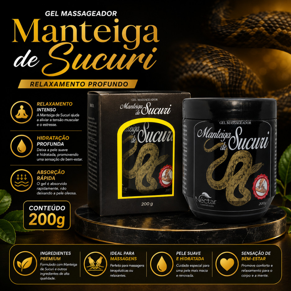 Detalhes do Kit 12 Manteiga De Sucuri 200g Néctar Cosméticos Original | Máxima Economia