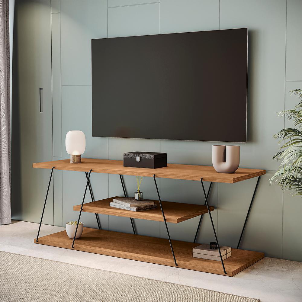Rack Industrial para TV 58 Polegadas Kappesberg 180cm Canela/Preto Fosco