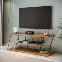 Rack Industrial para TV 58 Polegadas Kappesberg 136cm Canela/Preto Fosco