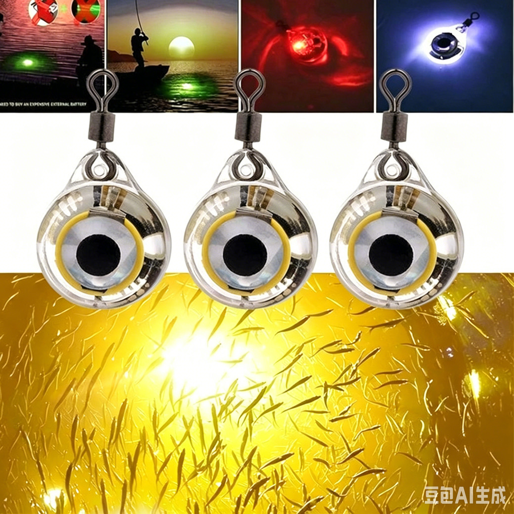 Luz de pesca à prova de pressão à prova d'água de 15 mm Entrada de água de 2.3g ilumina automaticamente 350 lúmens de de