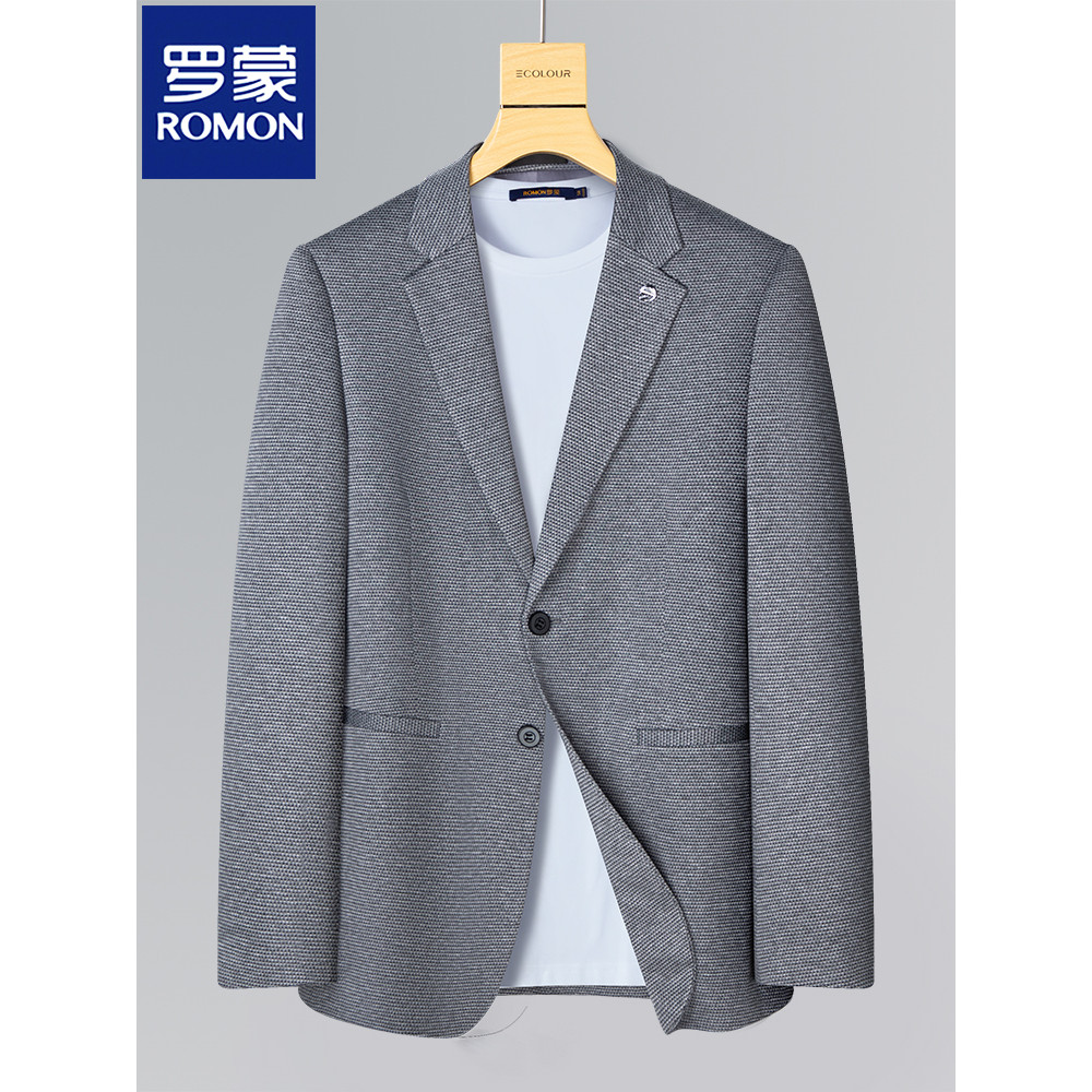 Romon cinza Blazer masculino verão novo estilo de negócios Formal Casual terno versão coreana fino ajuste não-ferro únic