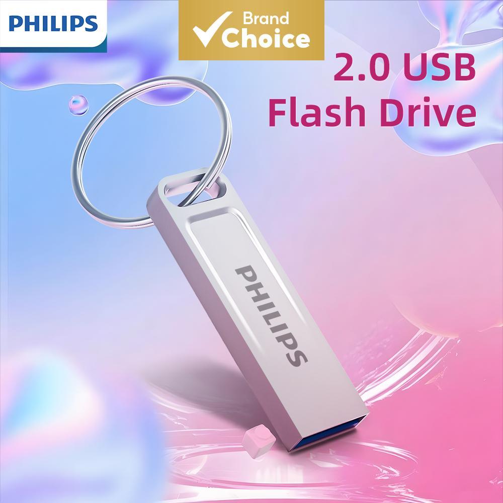 PHILIPS USB 2.0 Pendrive, design compacto e estiloso, armazenamento portátil para arquivos de escritório diário e