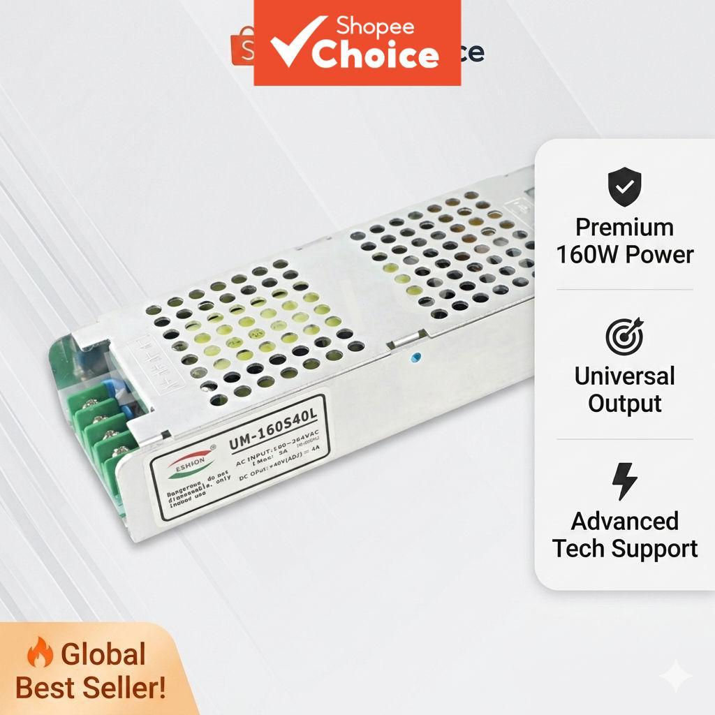 Placa de fonte de alimentação de malha de chaveamento AC/DC 40V 4A 160W em alumínio para luzes de plantas