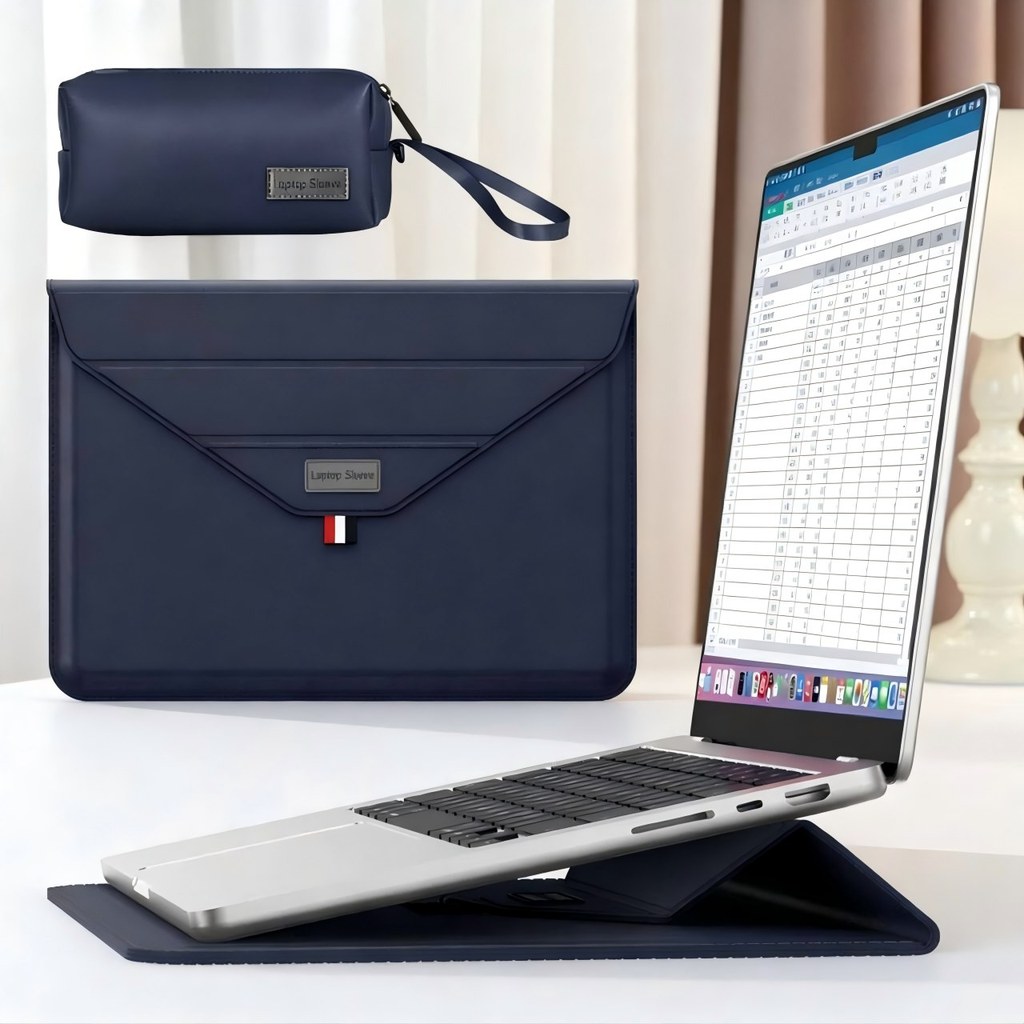 Mochila para notebook de alta qualidade, couro, 13 a 16 polegadas, com suporte e bolsa para carregador