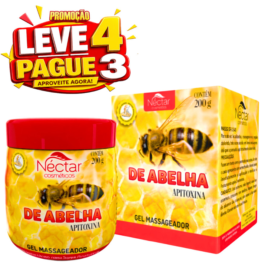 🔥 LEVE 4 PAGUE 3 🔥 Gel Massageador Abelha Apitoxina 200g | Super Oferta