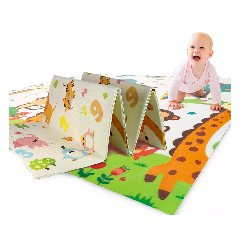 Tapete Infantil EVA Dobrável Impermeável 2x1,50m Bebê Antiderrapante Macio Estampas Sortidas