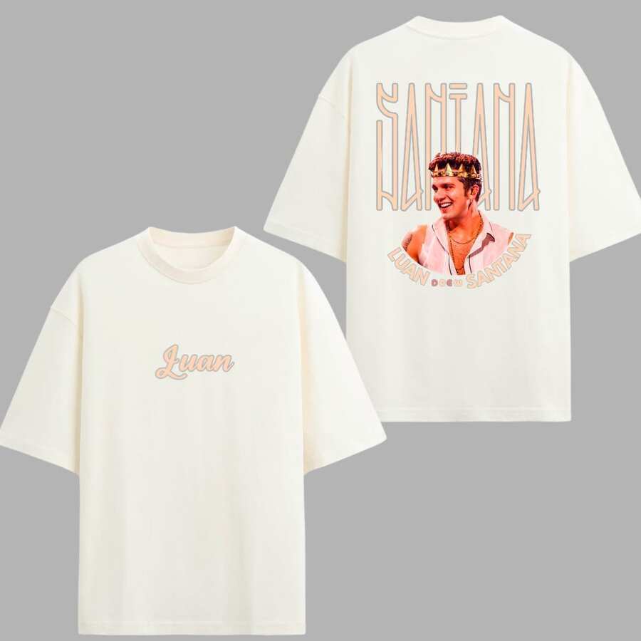 Detalhes do Camiseta Estampada Feminina Luan Santana fãs Luanetes 100% Algodão