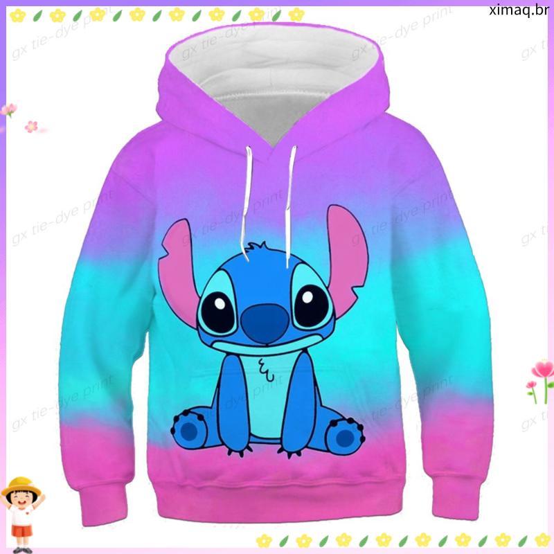 Novo Capuz Lilo Stitch Hoodie Engraçado Para Homens E Mulheres Animação Infantil Moletom Legal 3d Impresso Pulôver Meni