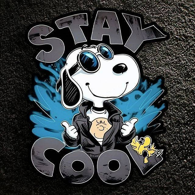 [Automobile Sticker ~] Stay Cool Snoopy Cartoon Automobile Sticker Cool Car Body Scratch Occlusion Decals 7hPU