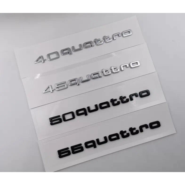 Audi 55quattro ABS Adesivo Para Porta-Malas Traseiro De Carro Emblema Decalques A5 A6 A7 A8 Q5 SQ5 Q7 Q8 55/50/40/45quad