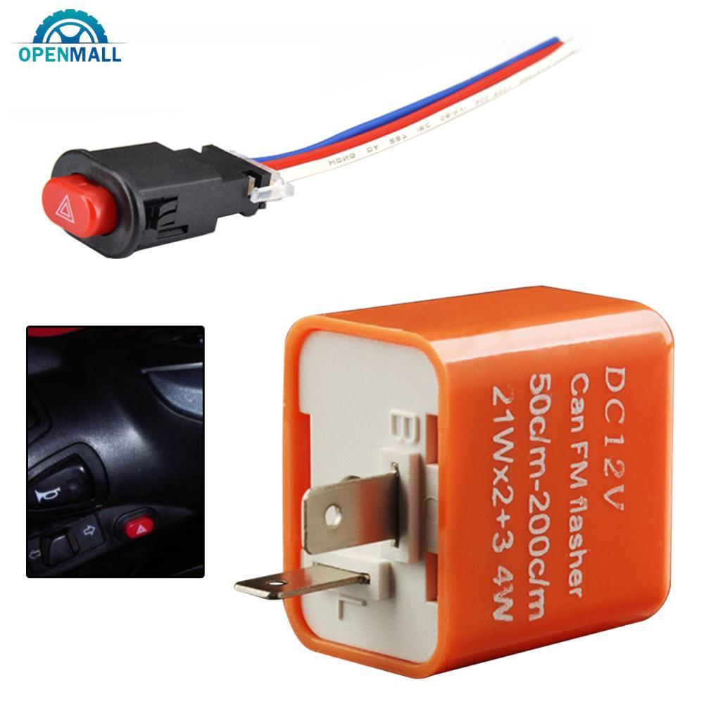 OPENMALL 12V 2Pin Frequência Ajustável LED Pisca Relé Luz Interruptor De Sinal Duplo Motocicleta H8O5