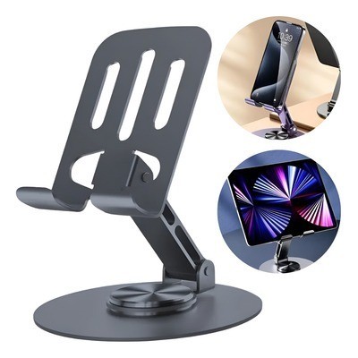 Suporte de Mesa Metal Pesado Base Giratória 360° Ajustável Smartphones Celular Tablet Alumínio loja canaa
