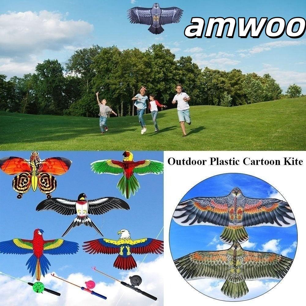 AMWOO Pipas De Águia Grandes , Pipa De Plástico De Desenho Infantil , 20 * 12cm Brinquedo DIY Pássaros Voadores