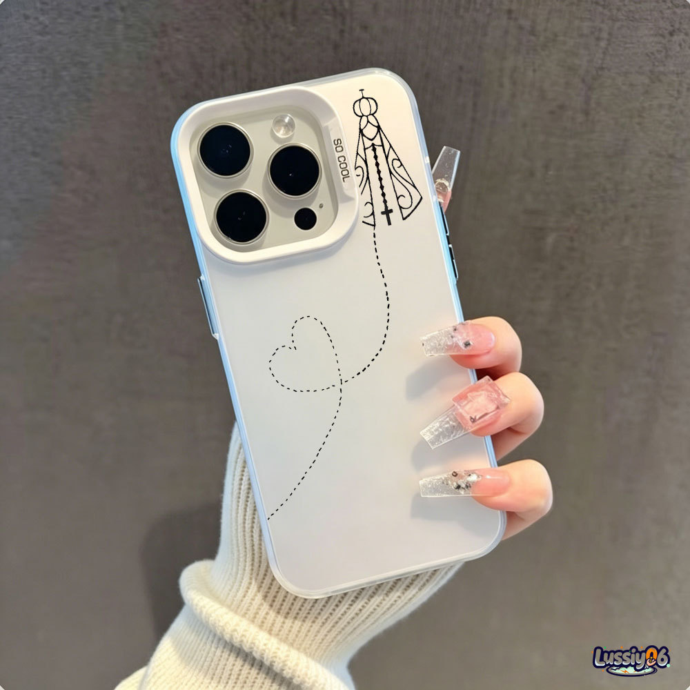 Detalhes do Capa À Prova De Choque Com Cordão Para iPhone 17 Pro Max 16 15 13 11 14 12 11 Xs Plus Air Sketch Virgem Maria Protetora