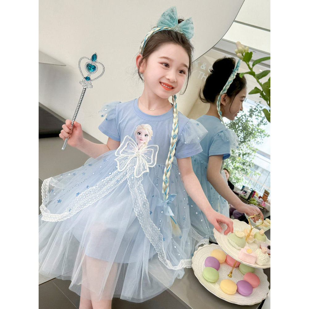 Aisha Princesa Vestido Menina Aniversário Pettiskirt 2026 Verão Elsa Crianças Vestido Doce Vestido Menina