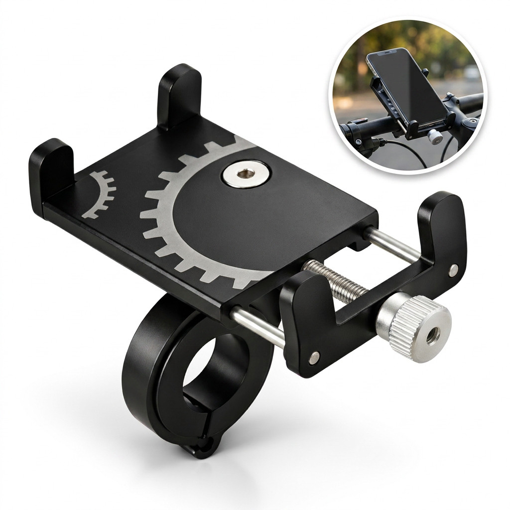 Suporte de Celular GPS Alumínio Resistente e Ajustável Universal para Bike, Bicicleta e Moto