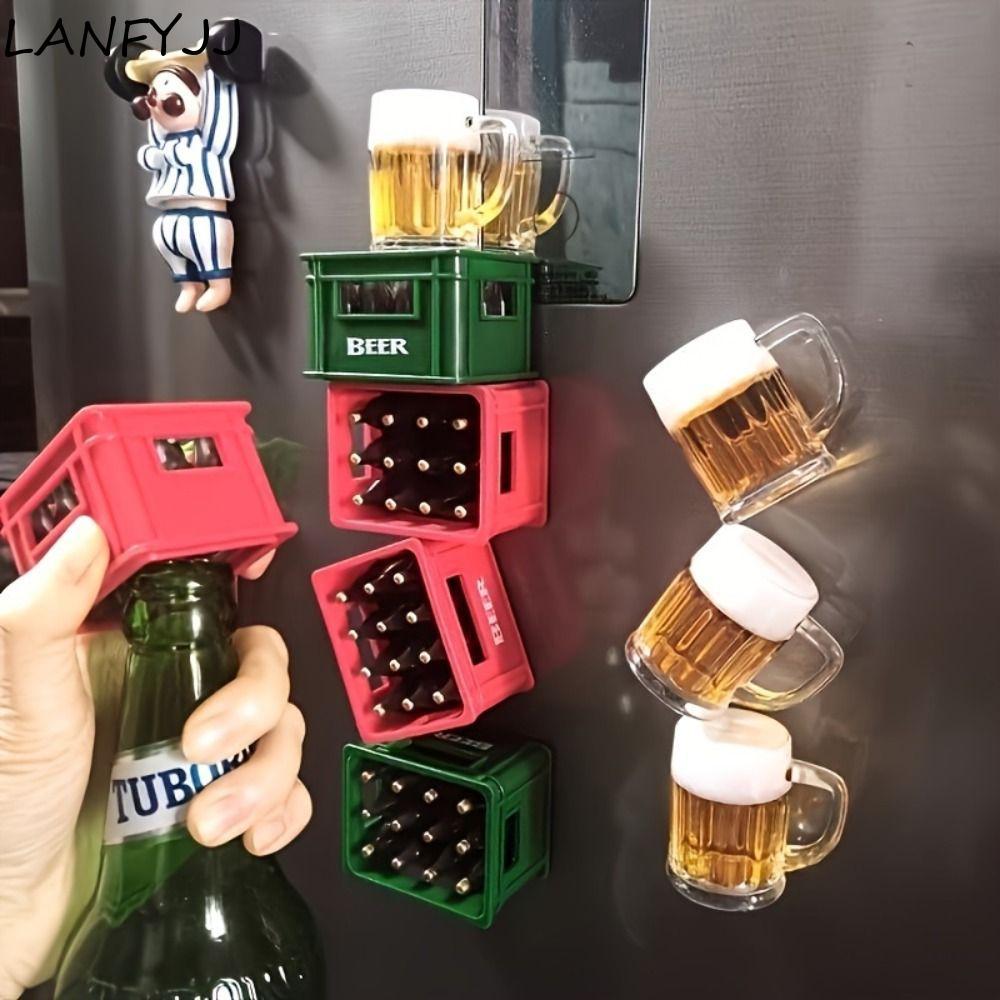 Abridor De Garrafas LANFYJJ , Bebidas Em Formato De Caixa De Cerveja Portátil De Plástico , Adesivo Criativo Para Gelade