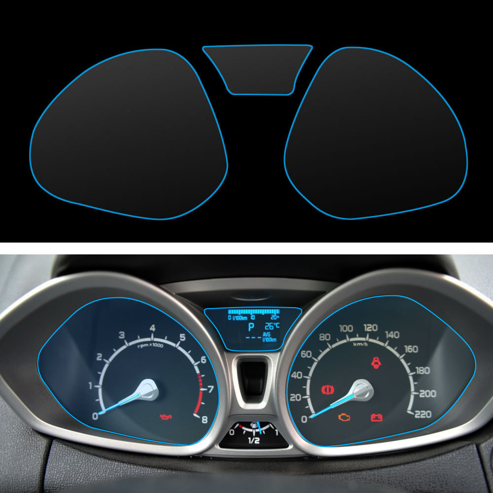 3 Pçs/set Filme Do Painel De Instrumentos Carro Para Ford EcoSport 2013-2015 2016 2017 Fiesta 2009-2013 Protetor De Tela