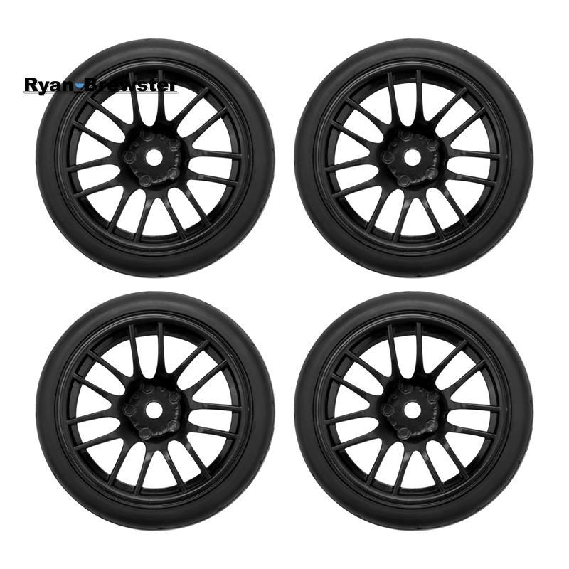 [Preferência R] 4 Unidades 1/10 Pneu De Borracha Rc Pneus De Carro De Corrida No Aro Da Roda De Estrada Adequado Para Pe