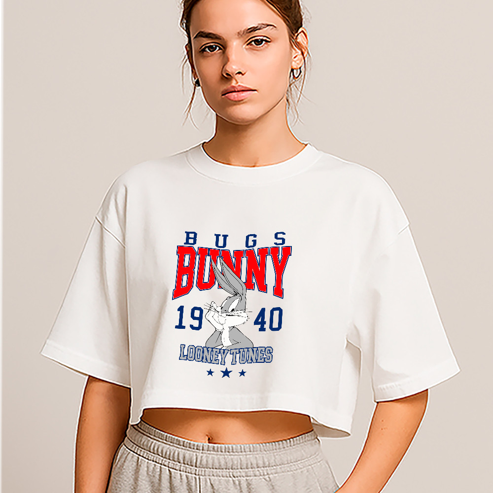 Cropped Oversized Estampado Feminino Casual Streetwear Confortável Moda 2026 100% Algodão