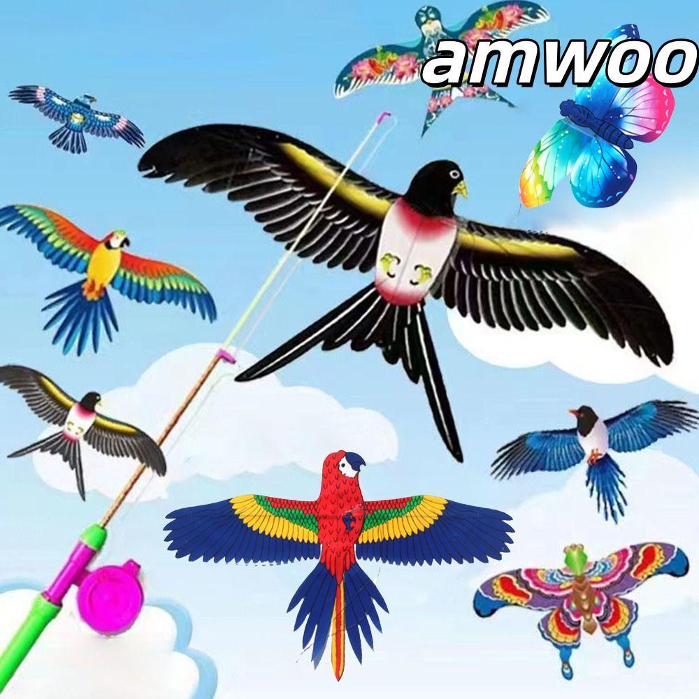 AMWOO Pipas De Águia Grandes , Crianças 30cm Pipa De Plástico , Brinquedo DIY Desenhos Animados Pássaros Voadores