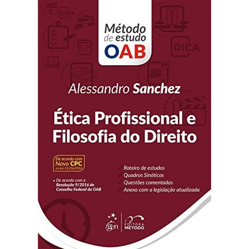 Livro Ética Profissional e Filosofia do Direito Método de Estudo OAB de Alessandro Sanchez 8012087