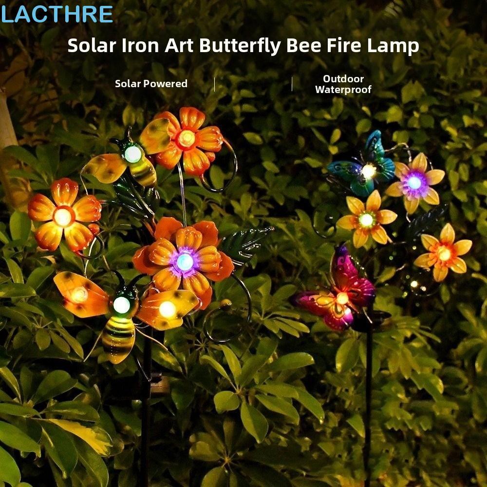 Candeeiro De Pé Solar Do Jardim De LACTHRE , Lâmpada Colorida Impermeável Da Abelha Borboleta , Luz Estaca Ferro