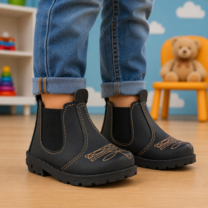 Bota Infantil Menino Menina Cano Baixo Agro Country Jeca Jequinha Confortável Antiderrapante Casual