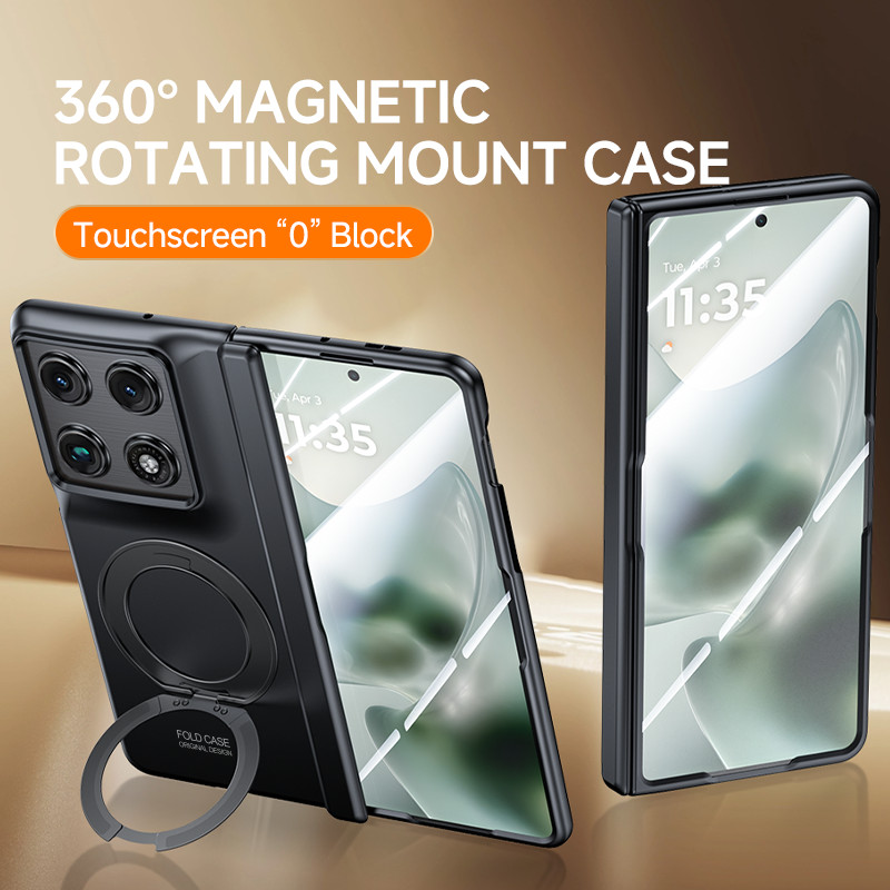 360 ° Rotação Suporte Caso Para Motorola razr fold Moto 5G Magnético Dobrável Mola Dobradiça Capa Protetora