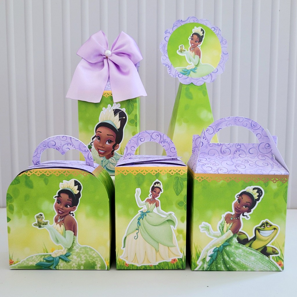 Personalizados Princesa Tiana E O Sapo Desmontada Caixinha Lembrancinha Kit Festa Princesa Tiana Negra