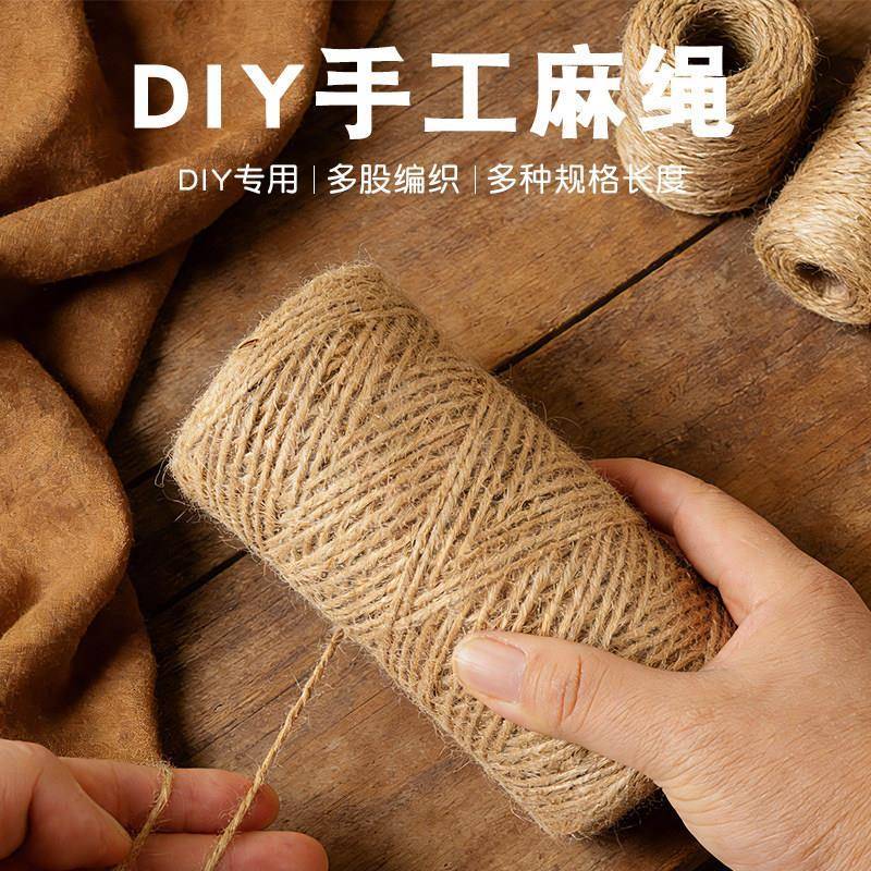 Corda de cânhamo artesanal, faça você mesmo, alça de panela, decoração de bolo, embalagem de presente, gato, corda tranç