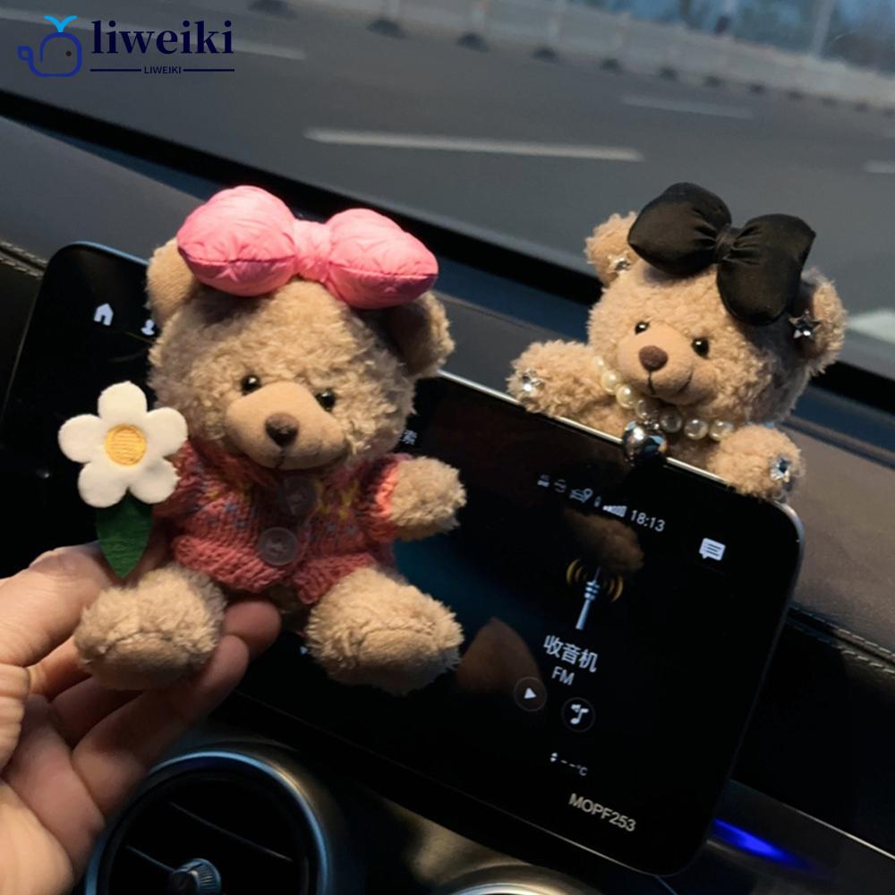 LIWEIKI Ornamentos Do Painel Interior Carro Urso De Pelúcia Para Console Central Decoração Acessórios Automotivos Mulher