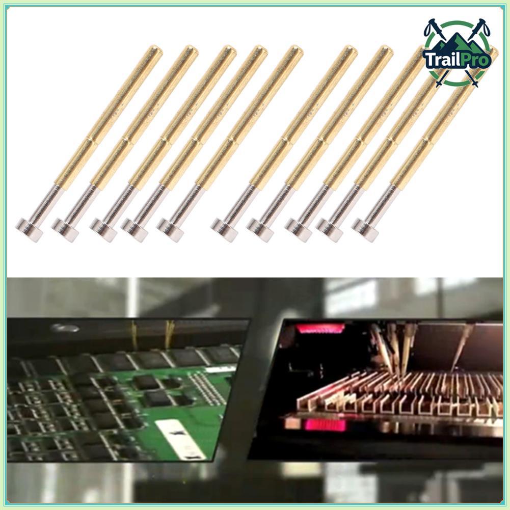 TrailPro Sonda de teste de mola, 100 peças, pino pogo, cabeça plana, ferramentas de teste pcb de latão para