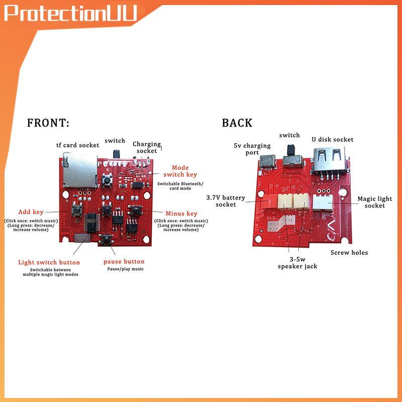 Módulo De Alto-Falante Eletrônico Sem Fio PROTE PCB Com Amplificador Decodificador Mp3 Rádio FM Placa De Circuito De Áud