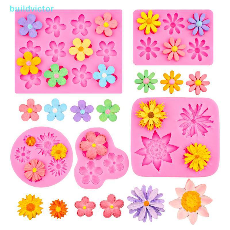 Mini Rosa Camélia Margarida Flor Silicone Sugarcraft Molde Biscoito Cupcake Chocolate Cozimento Fondant Ferramentas De D