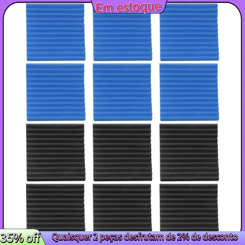 12 Painéis Acústicos Pck Espuma À Prova De Som Telhas Acústicas Estúdio Cunhas De 1 Polegada X 12