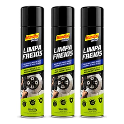 3 Limpa Freios Spray Desengraxante Disco Mundial Prime 300ml