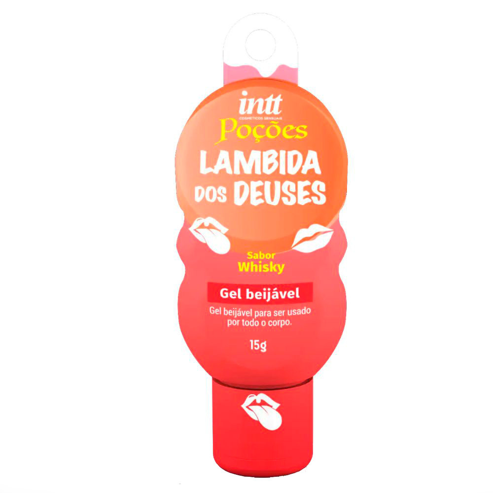 Lambida dos Deuses Gel Aromático Beijável Whisky 15g Linha Poções