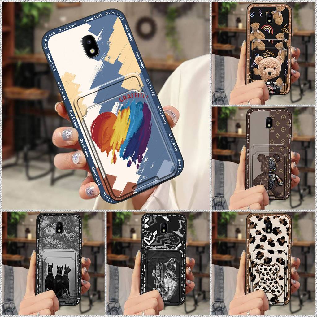 Capa De Telefone À Prova De Choque De Envoltório Completo Para Samsung Galaxy J530/J5 2017 Pro Graffiti Macia slot Cartã