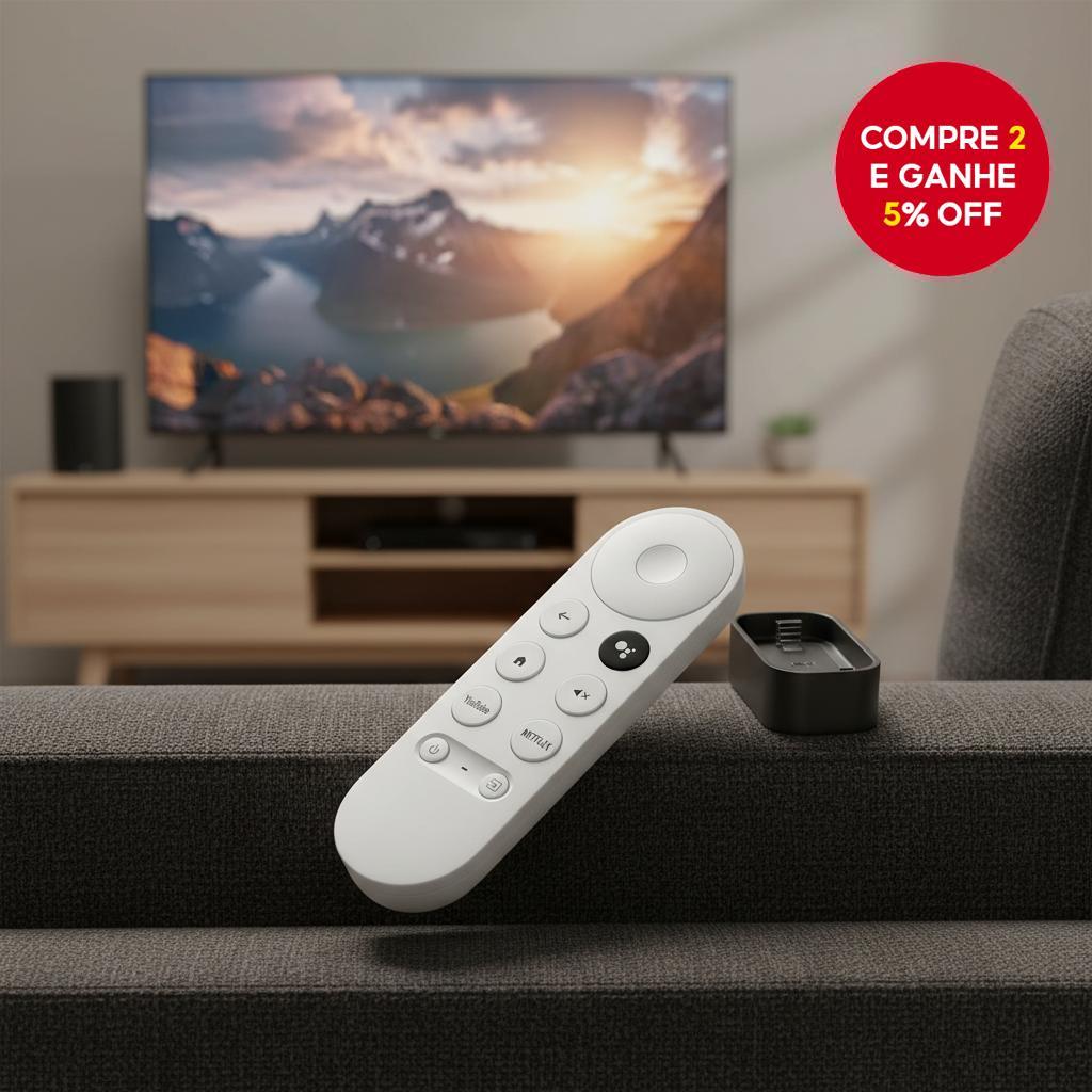  Controle Remoto Universal de Voz para TV Inteligente Google Chromecast 4K Snow Substituição G9N9N GA01920-US