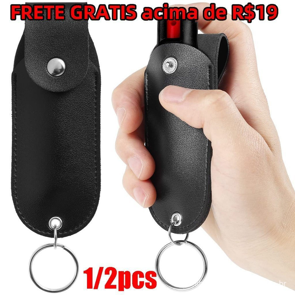 1/2 Unidades de Bolsa para Spray de Pimenta, Mini Porta-Spray Portátil, Capa Protetora em Couro PU Superior